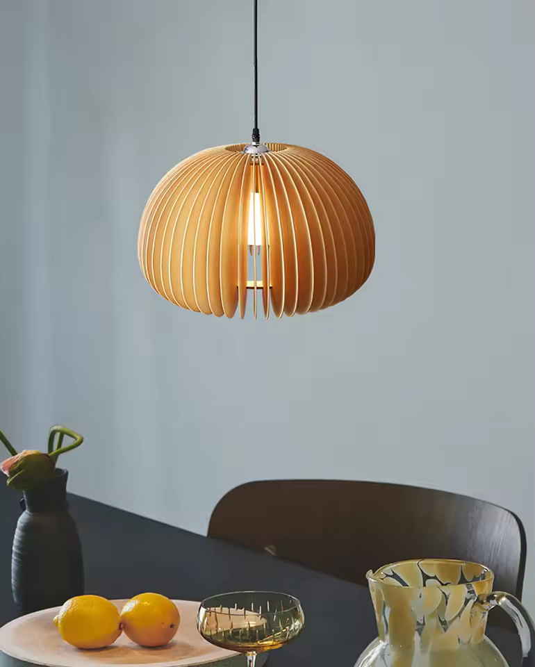 Bamboo Knit Pendant - Wood Leaf