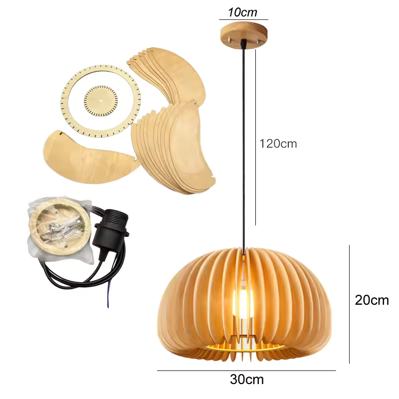 Bamboo Knit Pendant - Wood Leaf