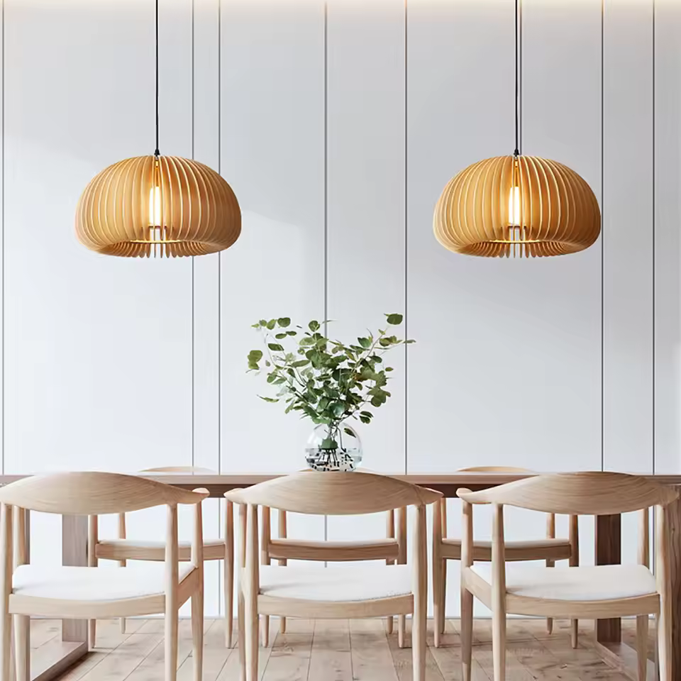 Bamboo Knit Pendant - Wood Leaf