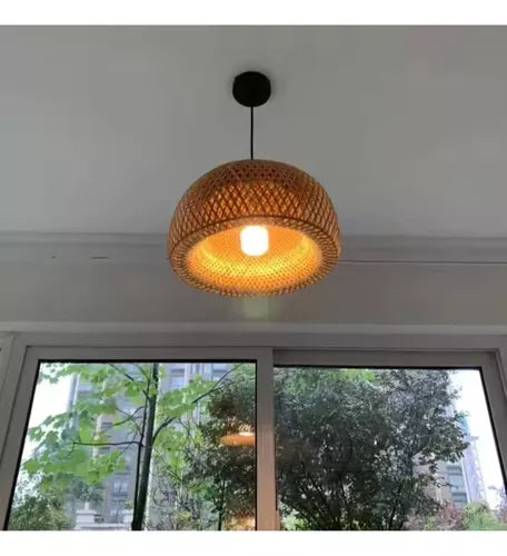 Handcrafted Bamboo Pendant - Round