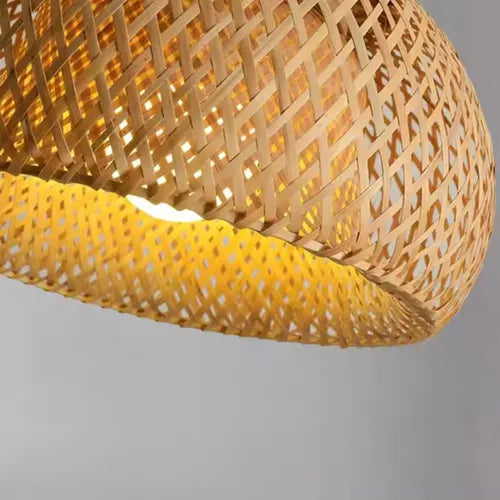 Handcrafted Bamboo Pendant - Round